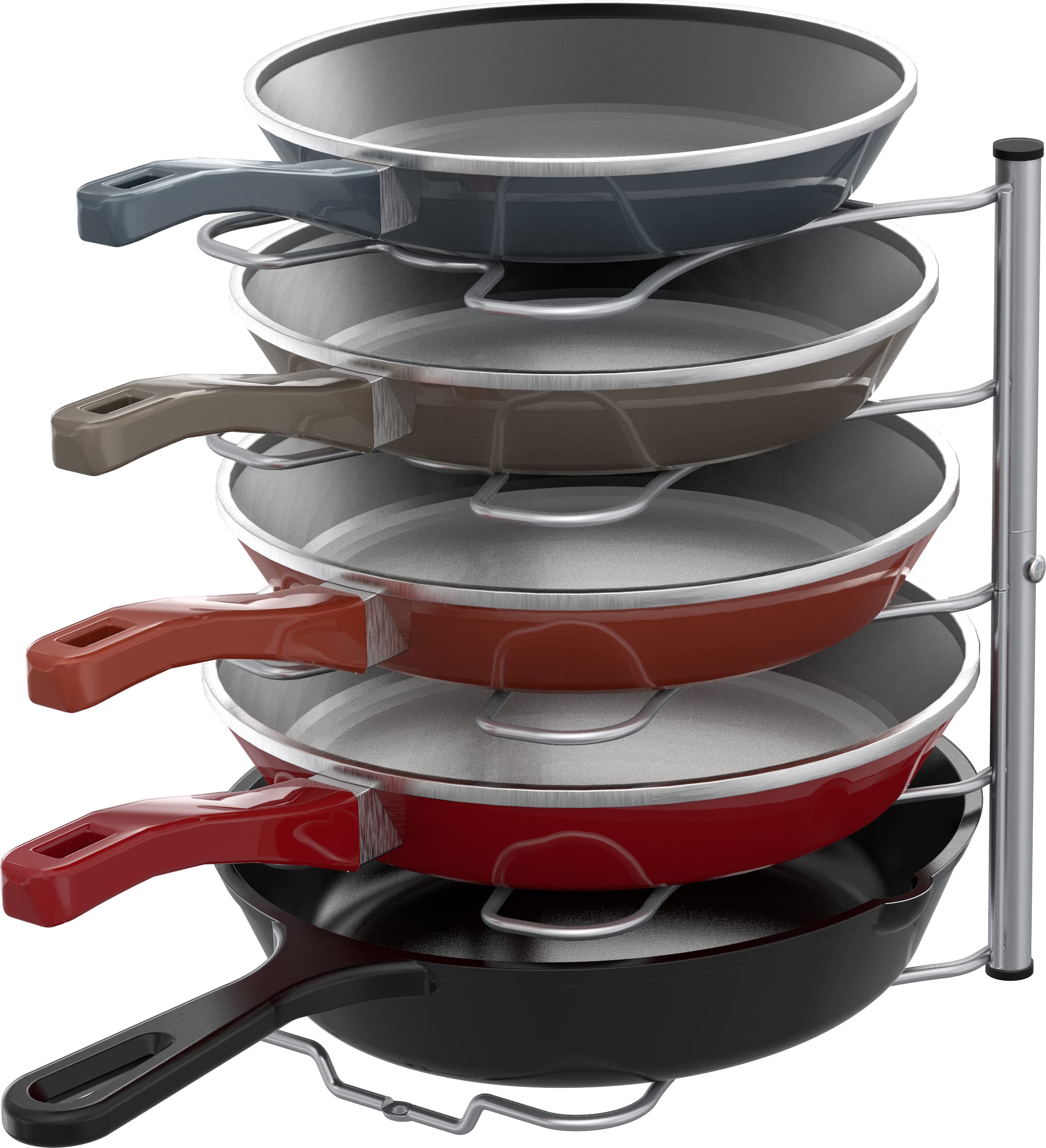 Photo 1 of SIMPLE HOUSEWARE Cabinet Pantry Pot and Pan Organizer Holder Rack, Silver