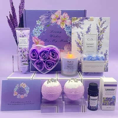 Karestcorp Pamper Gift Set for Mum Lavender Spa Bath 10pc