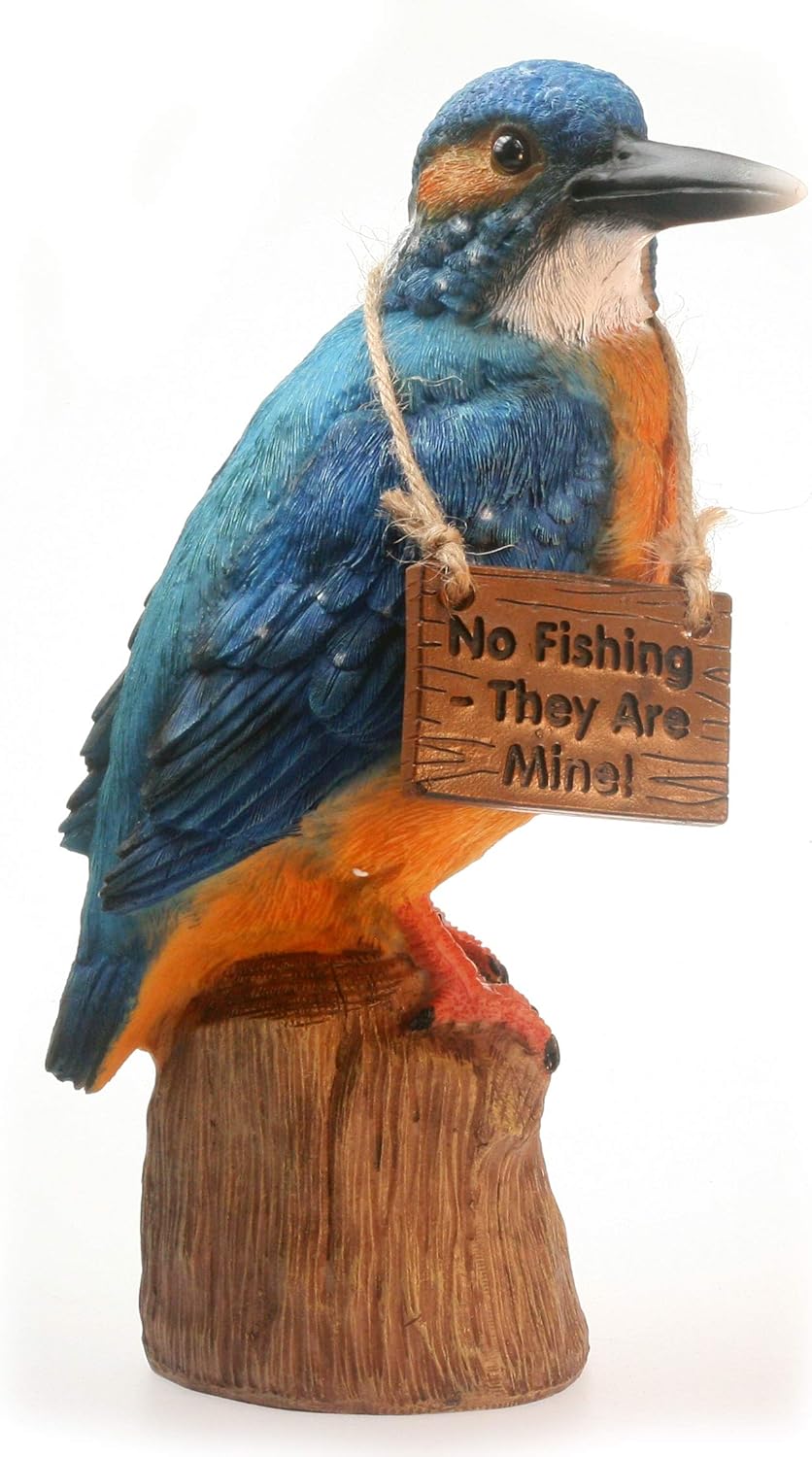 Kayleigh the Kingfisher 25 cm Resin Garden Fishing/Pond Ornament, Blue - Image 5