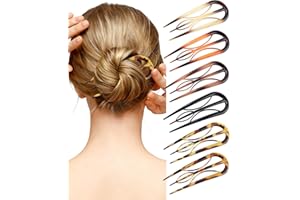 French Hair Pin for Women - U-Shaped Hair Fork for Updos, Chignons & French Twists, Durable Acrylic, Secure & Elegant Styling