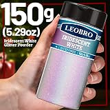 LEOBRO Fine Glitter 150G Holographic White Resin Craft Glitter Iridescent view 2