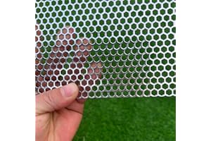 FengYoo 30"x15" Perforated Metal Sheets 19 Gauge Expanded Metal Mesh Opening Hexagonal Hole 1/4" (About 6mm) Perforated Stainless Steel 304 Mesh Screen Panel Decorative Panel Decorati Plate