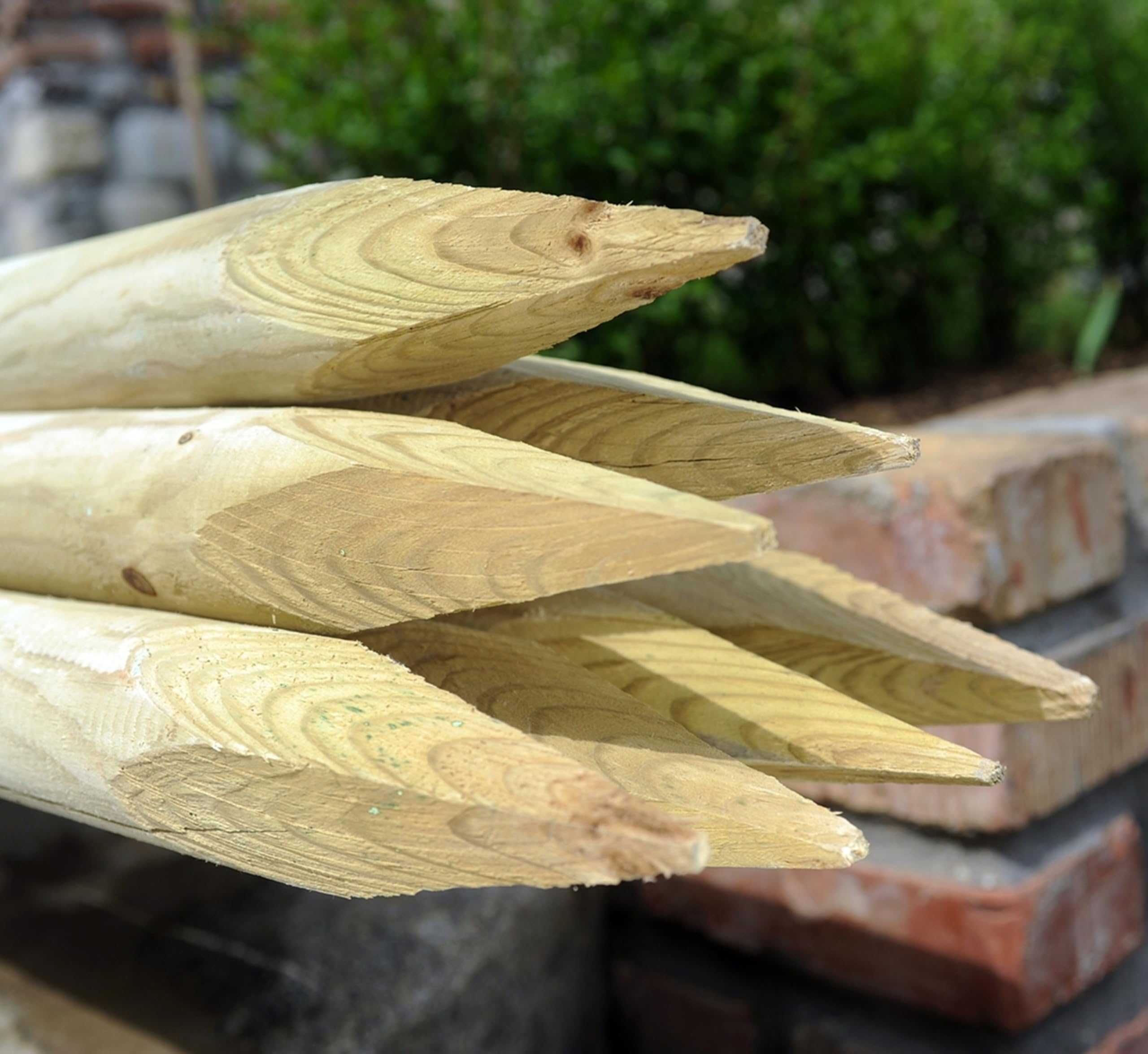 F&G Supplies Round Fence Posts | 1.8m (6ft) x 75mm | 5 Pack | Pressure Treated Wooden Stakes