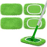 Yicotira Reusable Microfiber Mop Pads Compatible with Swiffer Sweeper Mop | 4 Pack Dry Sweeping Cloths &amp; Wet Mopping Cloths, Washable Chenille Wet Pads Refill for Mopping Floors (Mop is not Included)