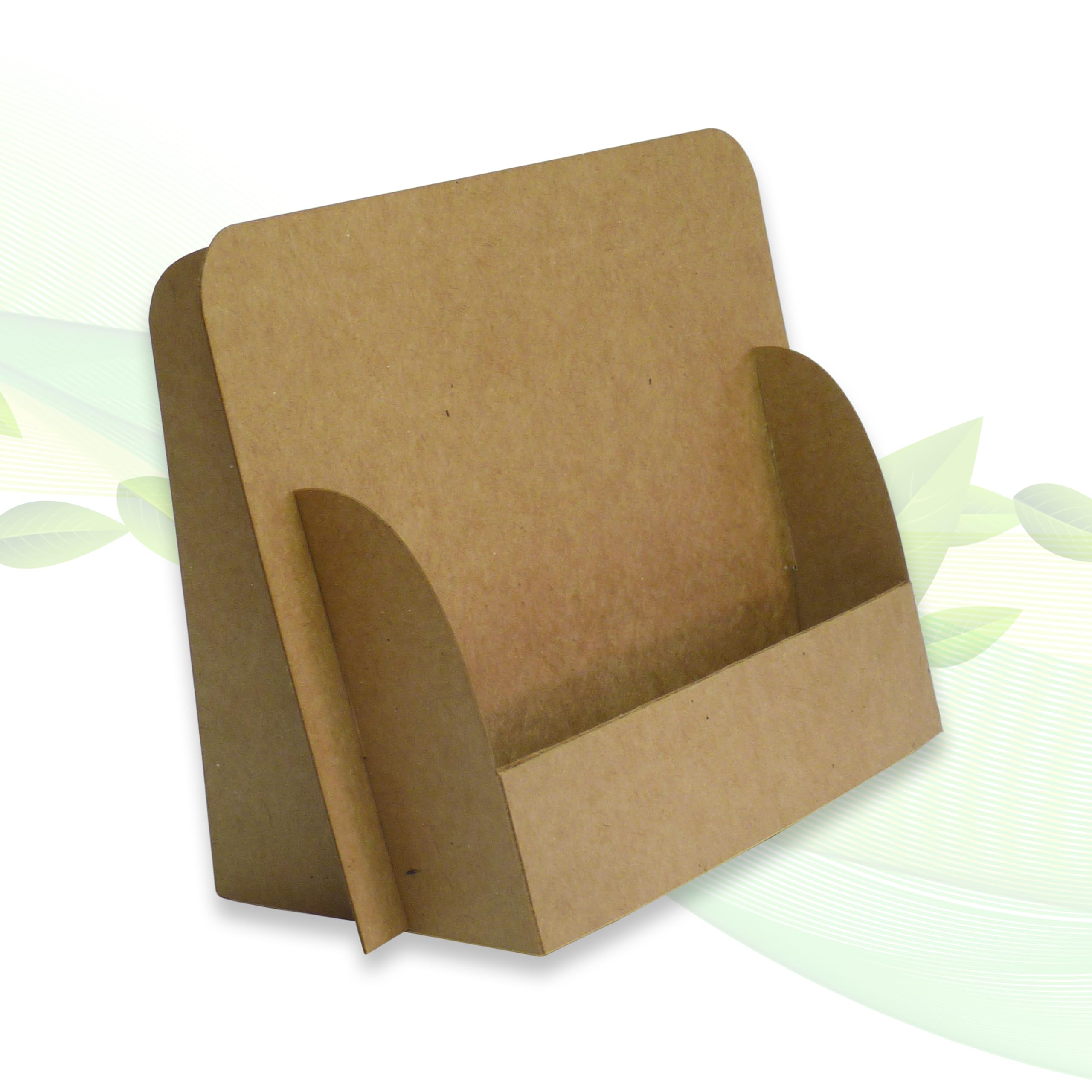 thefoldstands Nature-Eco Design Foldable Flyers Stands for DIN A6 10.5 x 14.8 cm Horizontal Brochure Holder Made of Recycled Cardboard Short to Medium Term Use Pack of 5