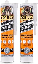 Gorilla All Conditions Silicone Sealant Clear 295ml 2 Pack