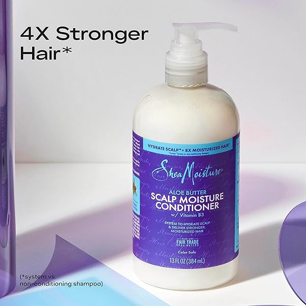 SHEAMOISTURE SCALP MOISTURE CONDITIONER ALOE BUTTER & VITAMIN B3 FOR MOISTURIZED HAIR FAIR TRADE, SULFATE-FREE 13OZ