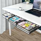 1pc Under Desk Drawer Slide Out, Self-Adhesive Under Table Drawer