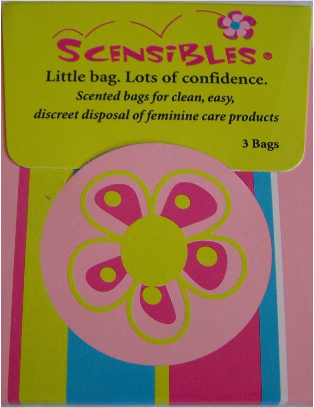 Scensibles – Scented Disposable Bags For Feminine Products/ Sanitary Napkins/ Feminine Pads/ Tampons - Travel Pack (Set of 10 Packs - 3 Bags in Each Pack - 30 Bags Total)
