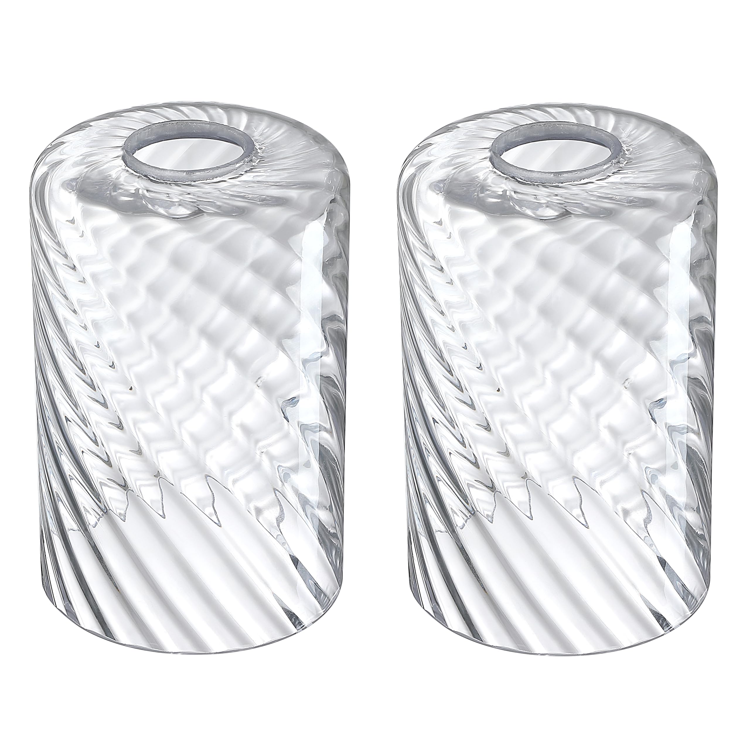 Photo 1 of 2 Pack 4.7 Inch Handblow Drum Clear Textured Glass Shade Covers Light Fixture,Replacement for Mini Pendant Light Chandelier Ceiling Semi Flush Mount Light Wall Sconce Fixture