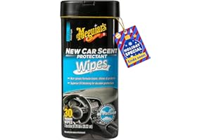 Meguiar's New Car Scent Protectant Wipes - Easy to Use Car Wipes that Protect and Freshen Your Car's Interior - Ideal for Car Detailing & Maintenance - 30 Ct