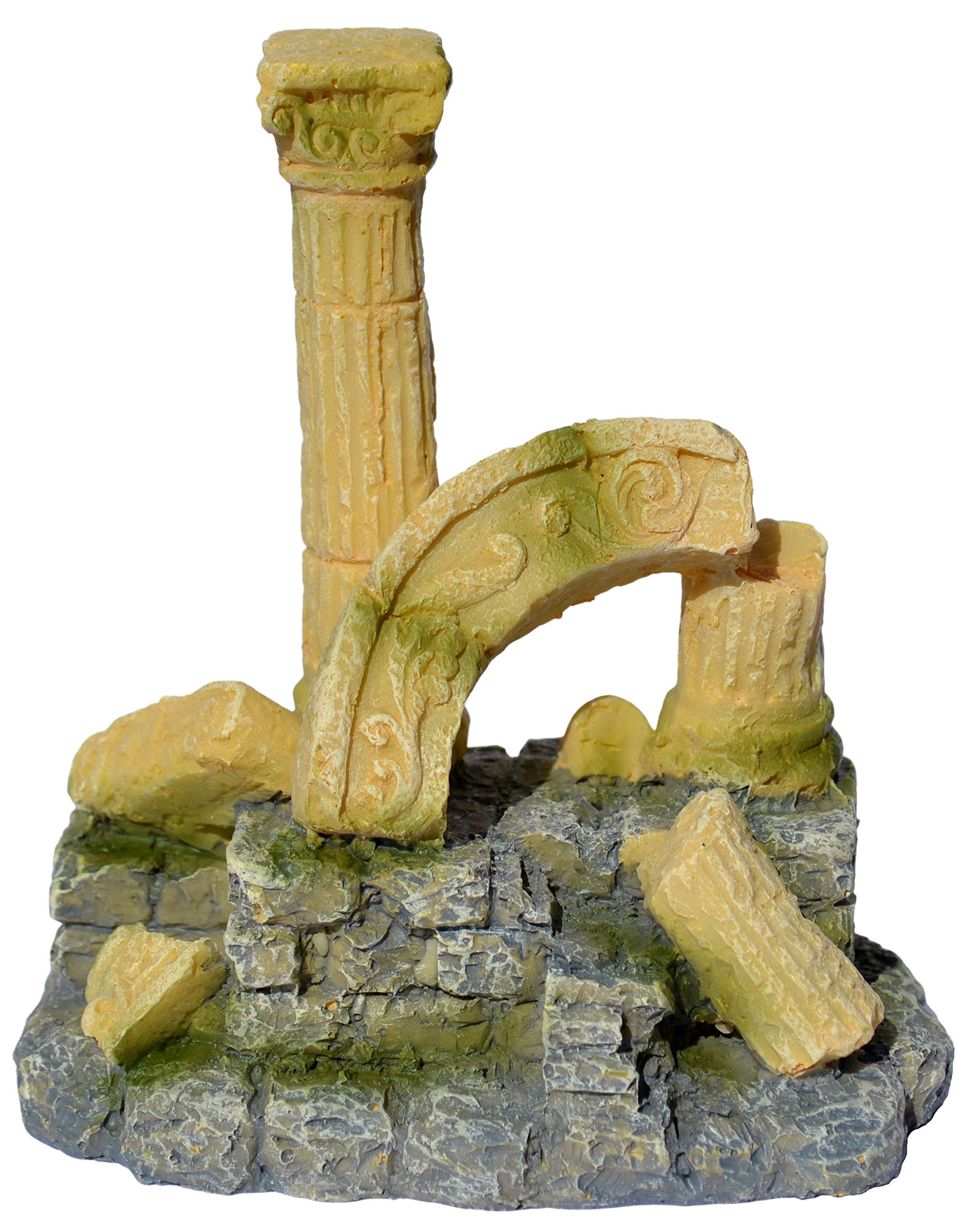 Supa Single Column Ruin Aquarium/Fish Tank Ornament | Realistic Detail | Approx. 7cm(L) x 11cm(W) x 12cm(H)