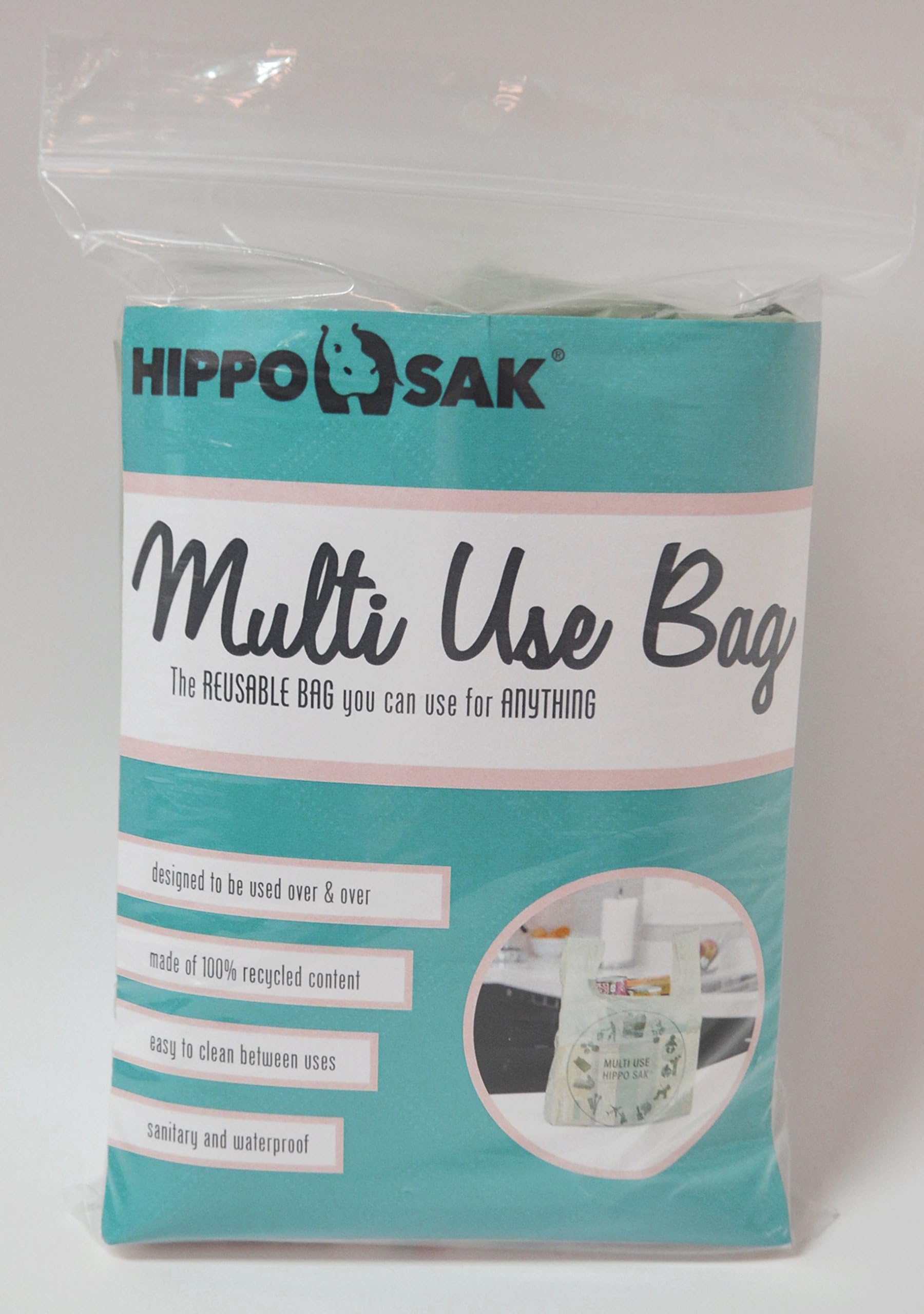 Multi Use Hippo Sak® with Power Strip®, Reusable Plastic Grocery Bags, 48 Pack