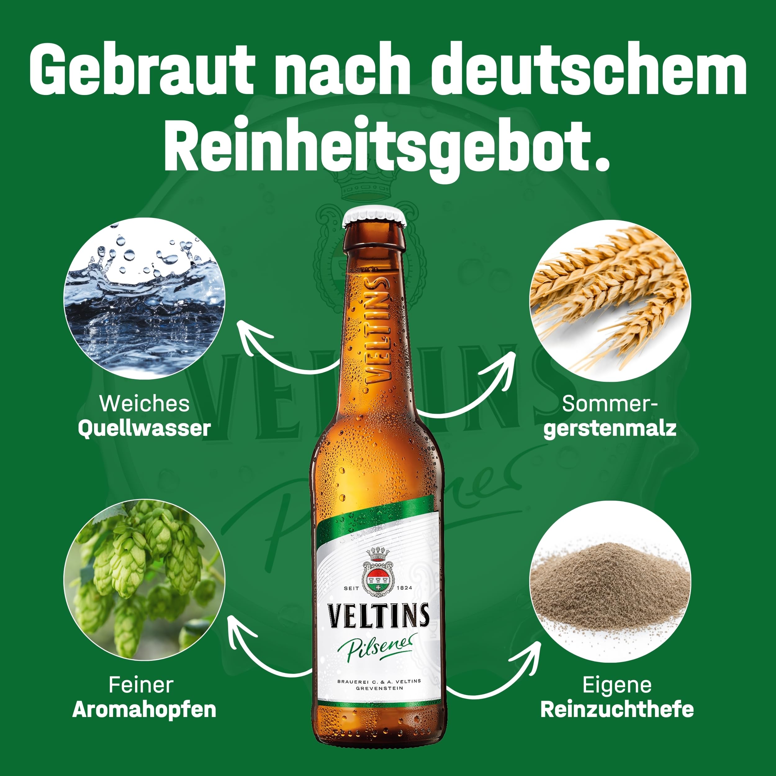 VELTINS Pilsener – 24 x 0,5 l Dosenbier (EINWEG) – Fein-herbes Premium Pils – Brautradition seit 1824 – Frisch & ausgewogen – 4,8 % vol. Alkohol 3