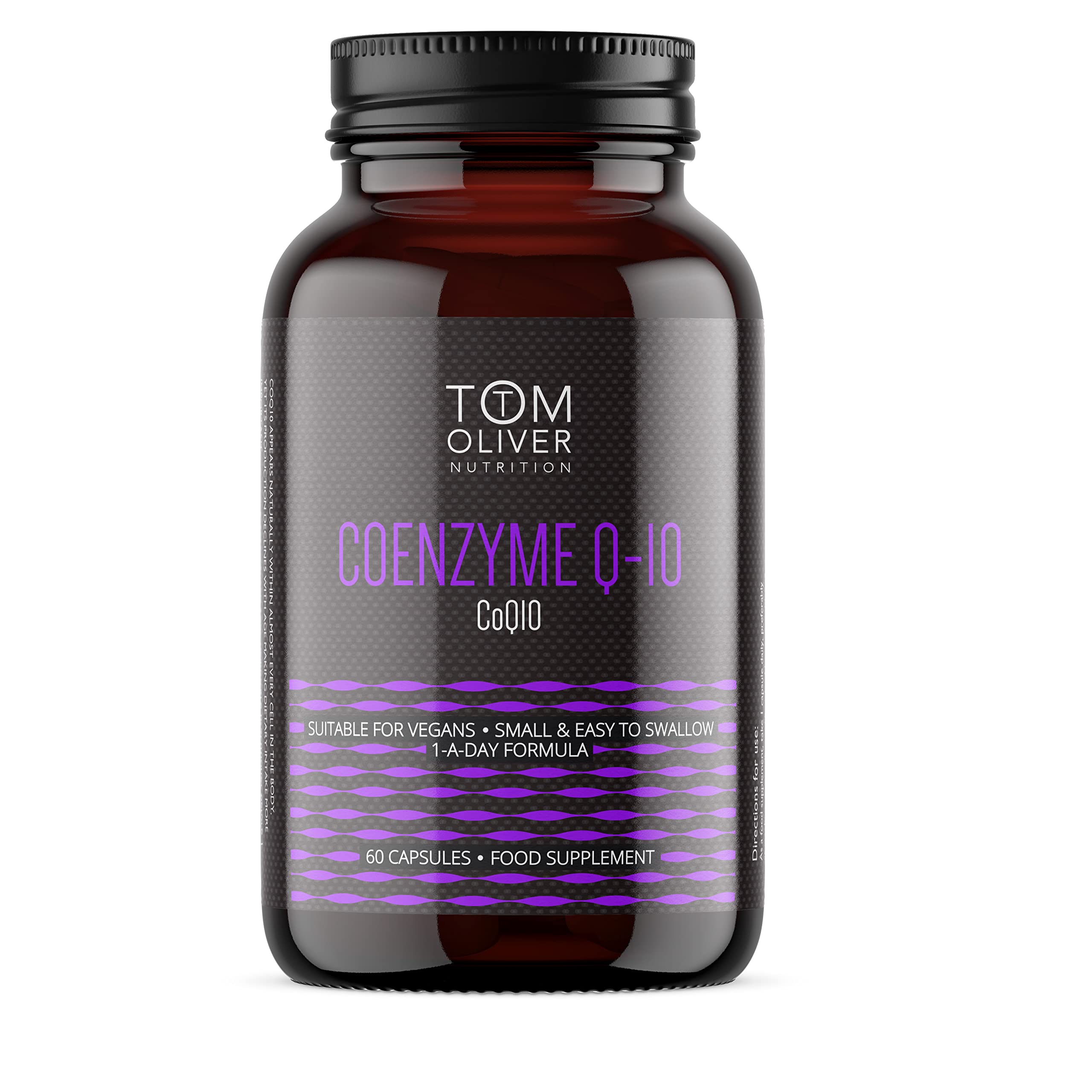 Tom Oliver Nutrition - Ubiquinone CoQ10 Pure Coenzyme Q10 100mg, Naturally Fermented, Made in The UK & Vegan Friendly