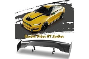 Acmex 47Inch Universal Rear Spoiler, GT Style ABS Racing Spoiler Wing Lightweight, Carbon Fiber Rear Trunk Spoiler Wing Lid Tail Deck Weatherproof Spoiler with Accessories Kit (Matte Black)