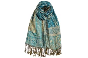 AUSEKALY Pashmina Feel Shawls Wraps for Women Rave Scarf Soft Silky Reversible Men Scarves