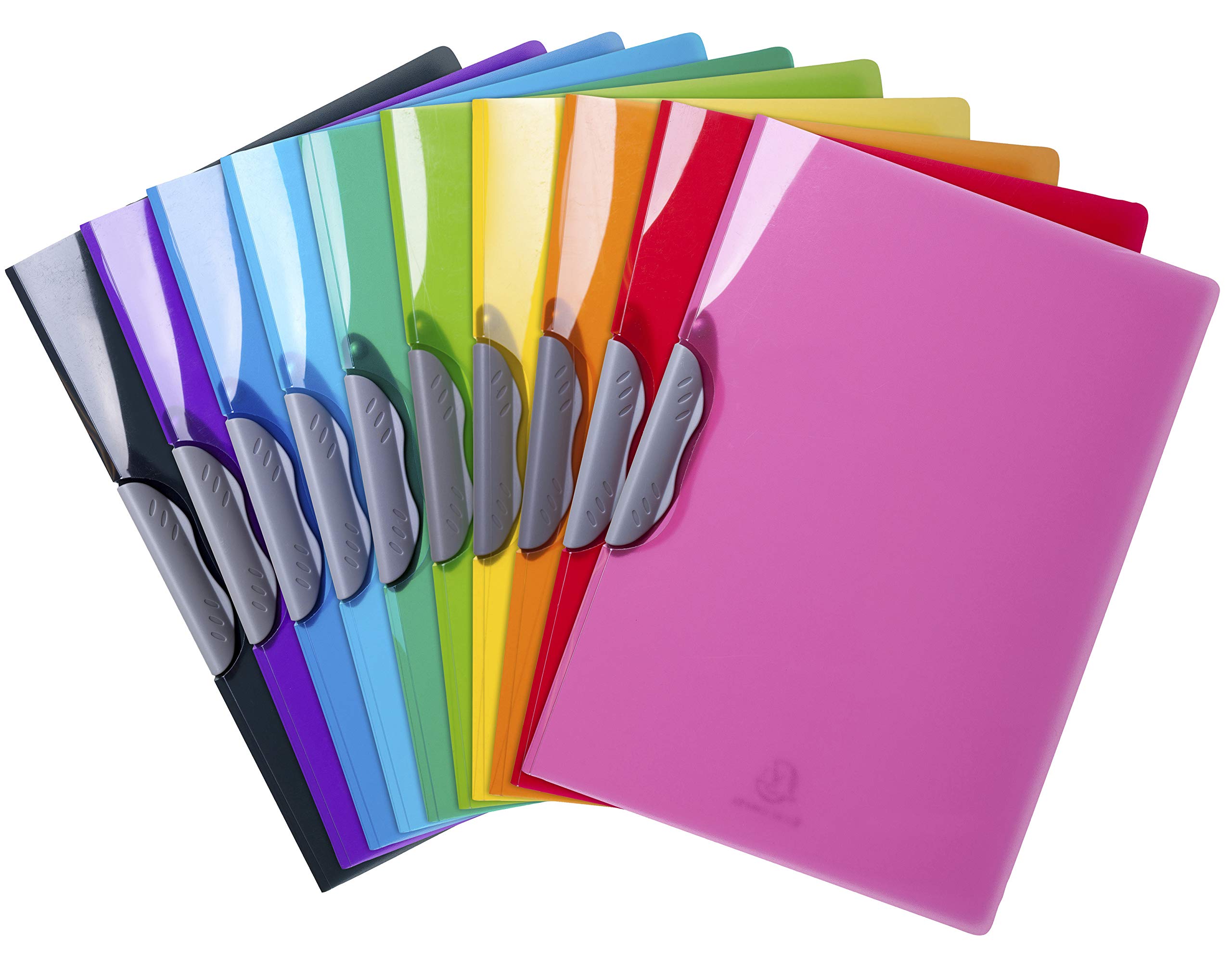 Exacompta - Ref 45670E - Iderama Collection - Semi-Rigid PP Presentation Clip Folder - Suitable for A4 Documents, 0.5mm Polypropylene - Assorted Colours (Pack of 20)