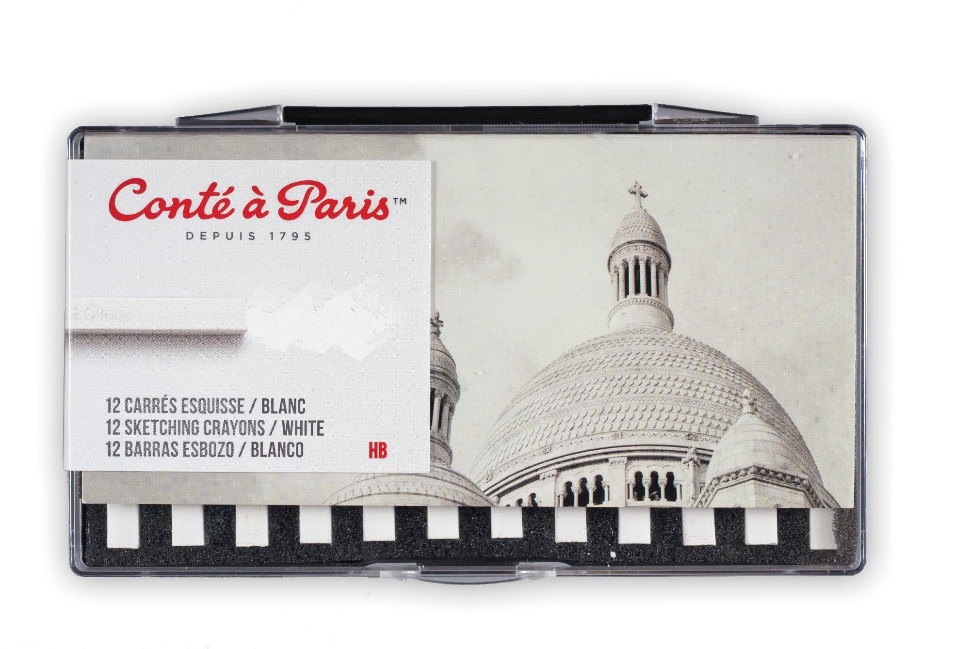 Conté à Paris Sketching Carre Crayons - White HB (Pack of 12)