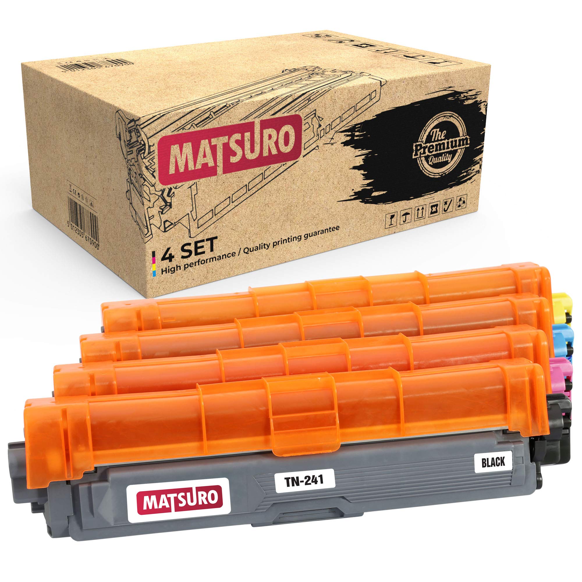 Matsuro Original | Compatible Toner cartridge Replacement for BROTHER TN-241 TN-242 TN-245 TN-246 (1 SET)
