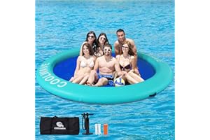 COOLWAVE Inflatable Water Hammock Floating Dock, Inflatable Raft for Family and Friends, Float Ring for Parties, Fits Multiple People, 6 FT/8FT/10FT/12FT