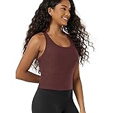 ODODOS Performance Racerback Crop Tank with Built-in Bra for Women, Ultra Soft odSTRATUM Tech, Light Support Workout Yoga Bra