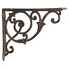 Decorative Cast Iron Wall Shelf Bracket Ornate Vine Bronze 8.5" Deep