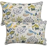 JMKaixin Pack of 2 Patio Lumbar Pillows, 12"x20" Fade Resistant Outdoor Waterproof Lumbar Pillow with Inners, Decorative Gard