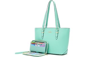 YZAOLL Purses for Women PU Leather Medium Tote Satchel Handbags with Matching Wrist Bag set