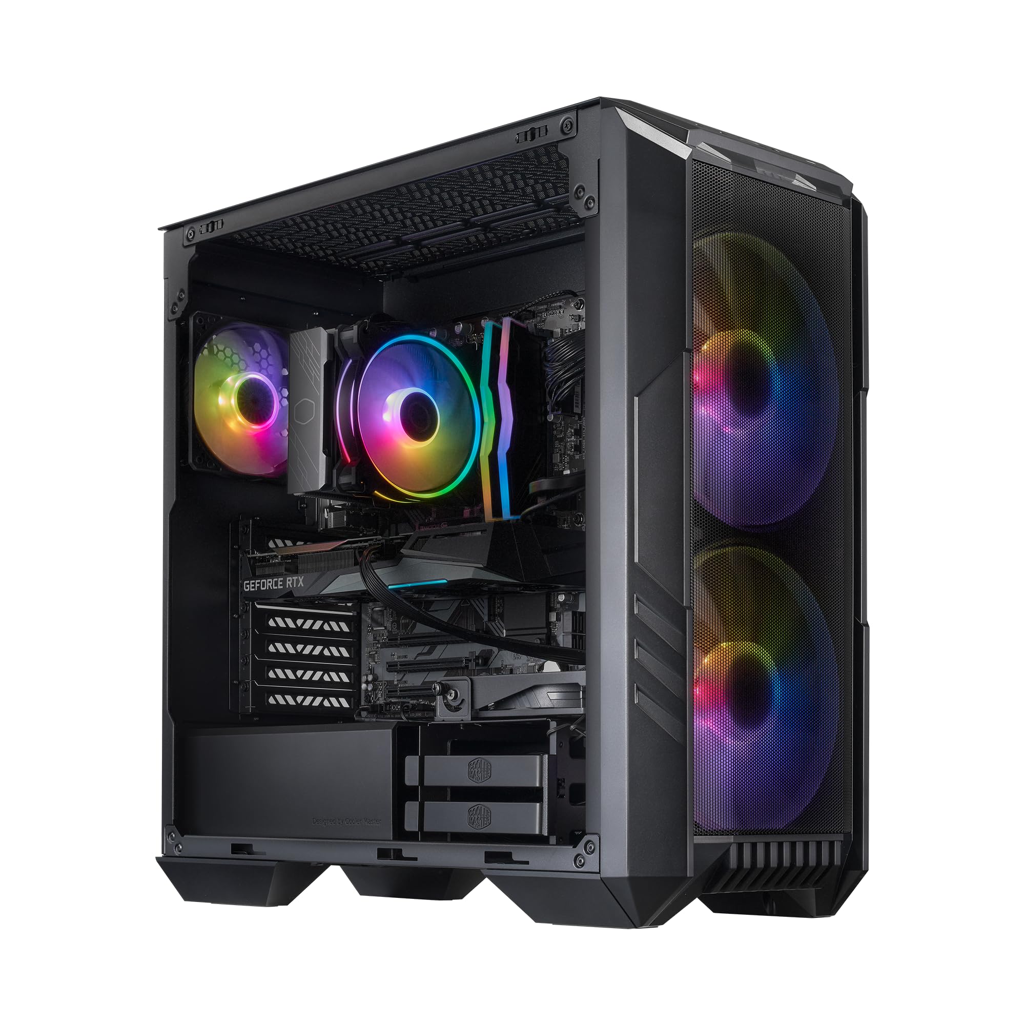 Cooler Master HAF 5 Pro Gaming PC – AMD RYZEN 7 7800X3D, NVIDIA GeForce RTX 5070 12GB, 32GB DDR5 6000MHz, 2TB Gen4 M.2, Windows 11, V Platinum 1100 V2 PSU, Hyper 212 Halo, ATX Desktop PC