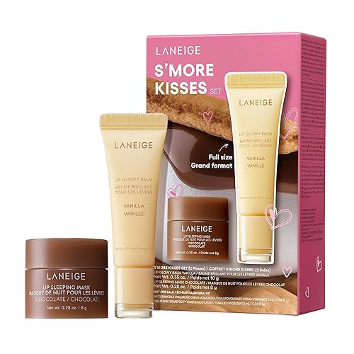 LANEIGE S’more Kisses Set: Hydrating Chocolate Lip Sleeping Mask & Vanilla Lip Glowy Balm