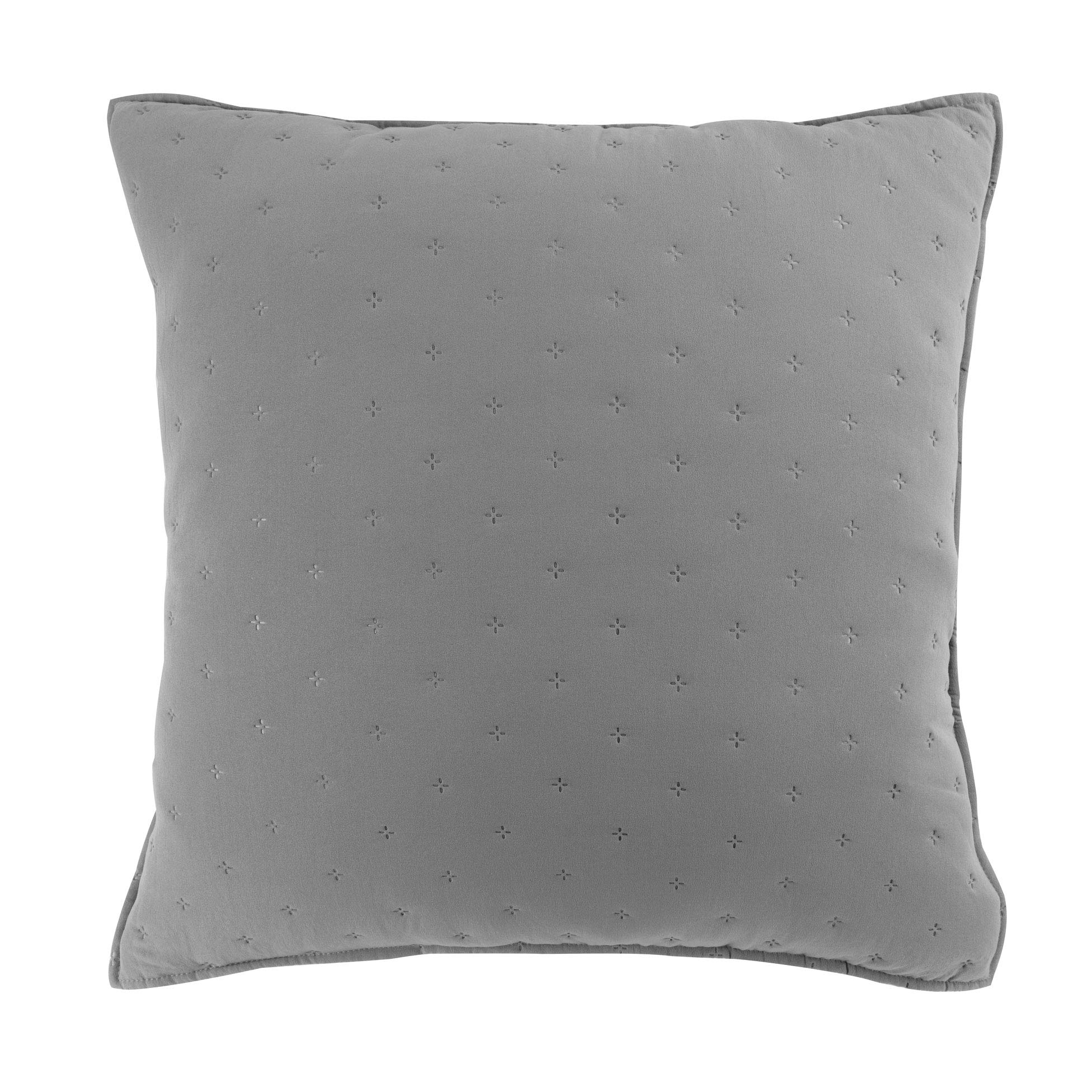 Douceur d'Intérieur Mellow Chic Grey/White Microfibre Cushion Cover + Trim 60 x 60 cm 100% Polyester