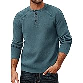 PJ PAUL JONES Mens Sweaters Casual Waffle Pullover Sweater Button Crewneck Textured Knit Henley Sweaters