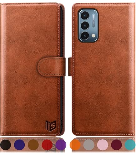 Custodia A Portafoglio Asuwish Per OnePlus Nord 2T 5G Con 6 Slot Per Carte E Vetro Temperato - Flip Cover Con Cinturino E Supporto, Protezione Completa - 3