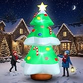 10 FT Tall Christmas Tree Inflatables Outdoor Decorations, Large Inflatable Christmastree with Bright LED Lights & Colorful Candy Decor, Blow Up Xmas Decorations for Yard Garden Lawn Holiday Party