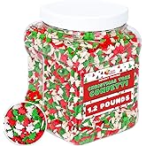 Christmas Sprinkles - 1.2 Pounds - Bulk Red and Green Tree Confetti - Holiday Sprinkles for Cookie Decorating - Christmas Jim