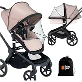 Baby Uma Baby Mosquito Net for Stroller - Universal Stroller Mosquito Net Cover, Breathable &amp; Tear-Resistant 3D Mesh Insect Netting with Zip-up Window (+ Travel Bag)