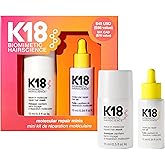 K18 Molecular Repair Minis Kit, Leave-In Molecular Hair Mask + Lightweight Repair Oil, Repairing Hair Duo to Strengthen + Smooth Frizz, Suitable for All Hair Types, Travel Size Kit