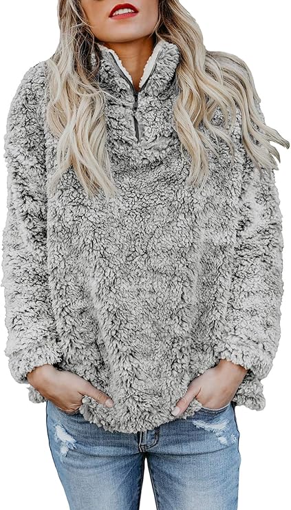 Chase Secret Womens Long Sleeve Zip Sweatshirt Fleece Pullover Outwear Coat with Pockets(S-XXL)