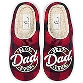 GAUDORA Dad Birthday Gift - Memory Foam House Slippers for Men Indoor and Outdoor - Christmas Birthday Gifts for Dad Who Wants Nothing, Dad Gifts from Daughter Son, Mens Gift Ideas