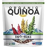Happy Andes Tri-Color Organic Whole Grain Quinoa Non-GMO, Non Gluten, Ready to Cook Food for Oats & Seeds Recipes, Healthy Me