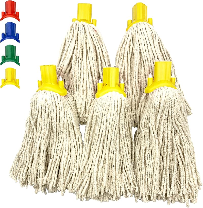 TDBS Mop Heads Replacement Colour Coded Self Threading Socket No.12 PY Pack of 5