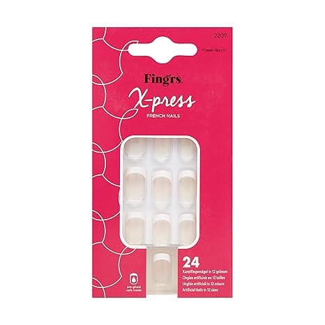 Fing'rs Pre-glued Nails French Spirit, 1er Pack (1 x 24 Stück)