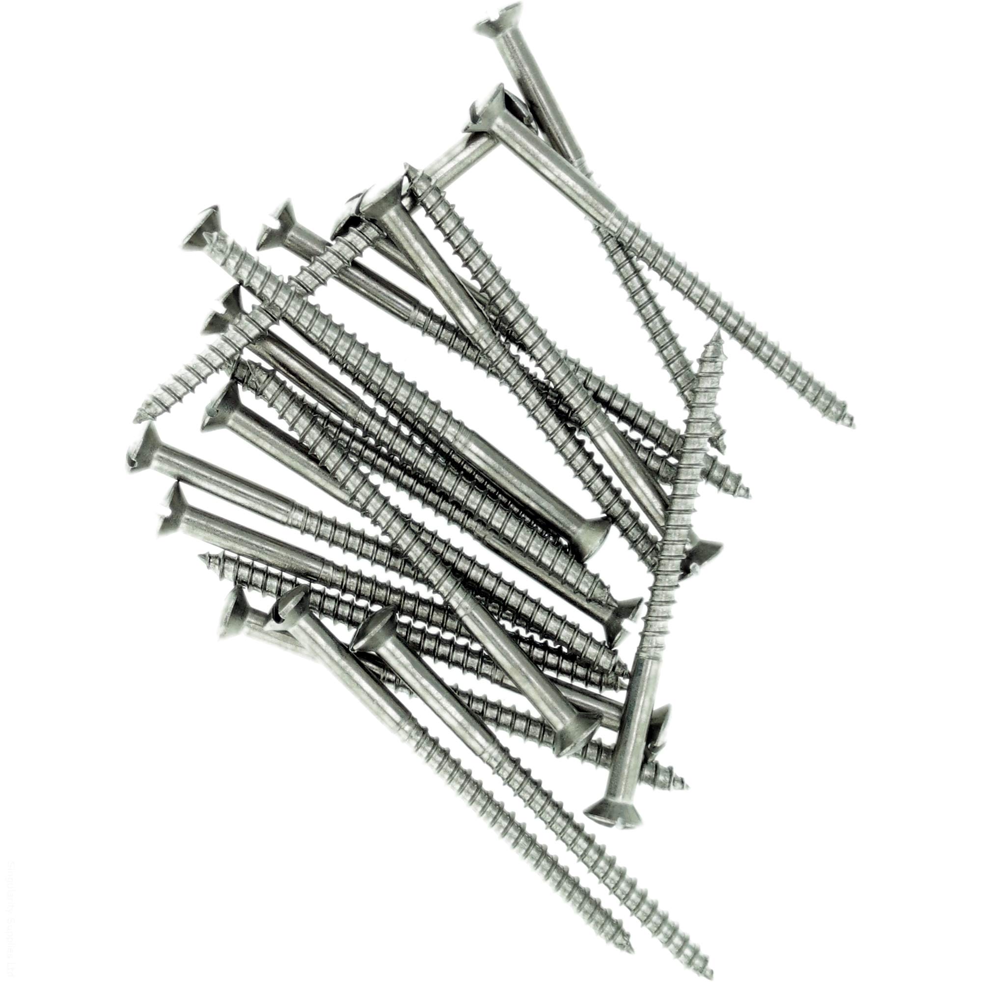 No.9 x 0.63 (4.5mm x 16mm) Slot Raised Countersunk Wood Screw - Stainless Steel (A2) (Pack of 20)