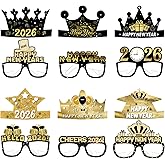 KALOR 12 Pcs Happy New Year Eyeglasses 2026 New Years Hats Happy New Years Party Glasses Photo Prop for New Years Eve Party Supplies