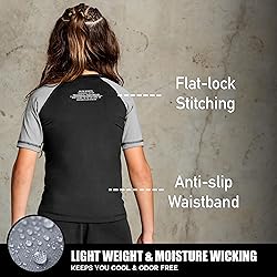 Elite Sports Kids Jiu Jitsu BJJ Rash Guard, Short