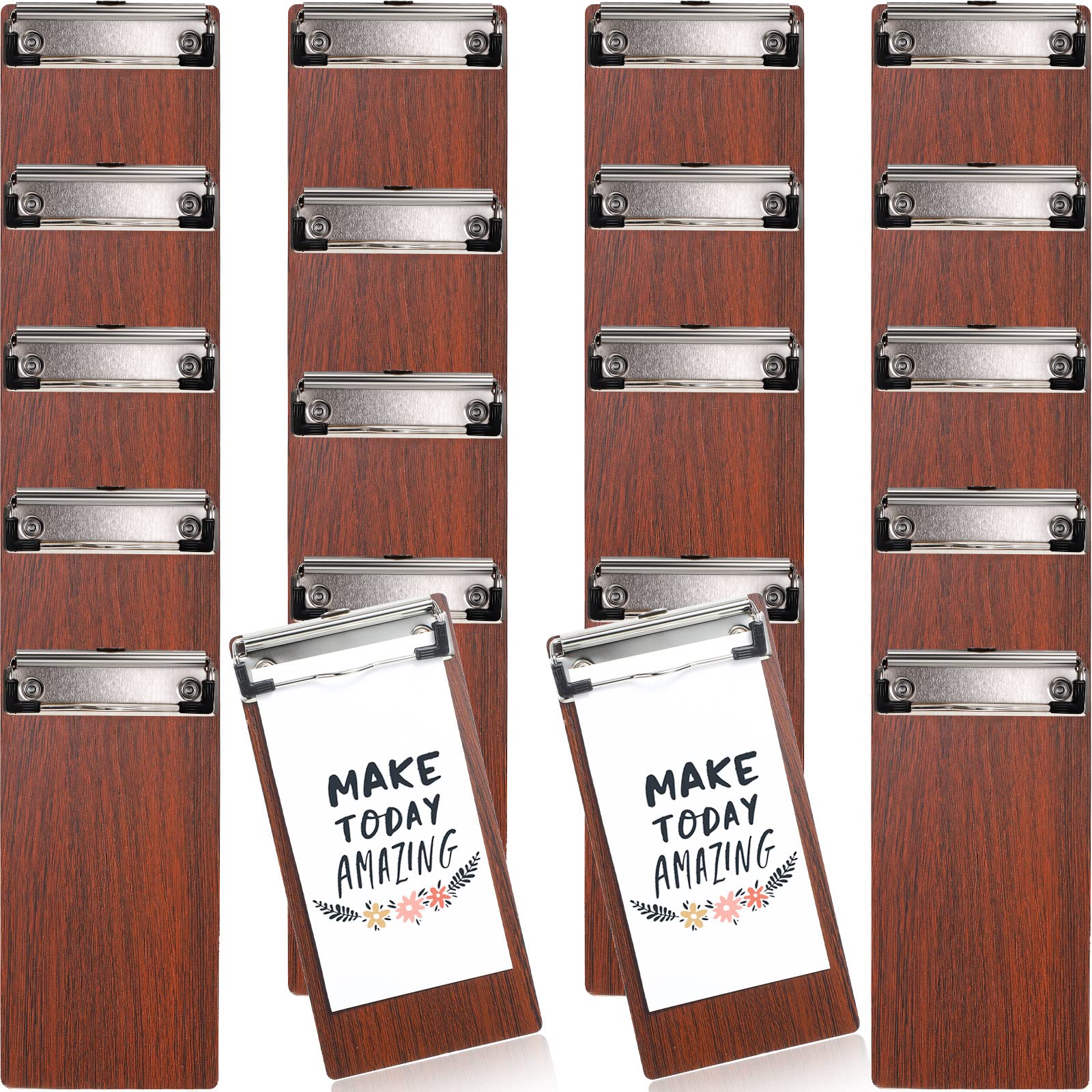 Photo 1 of Epakh Mini Clipboard Small Clipboards Wooden Half Page Clipboard Wood Check Presenters Kids Clipboards for Restaurant School Waitress Guest Server Books Menu Holder 8 x 4 Inch (20 Pieces)