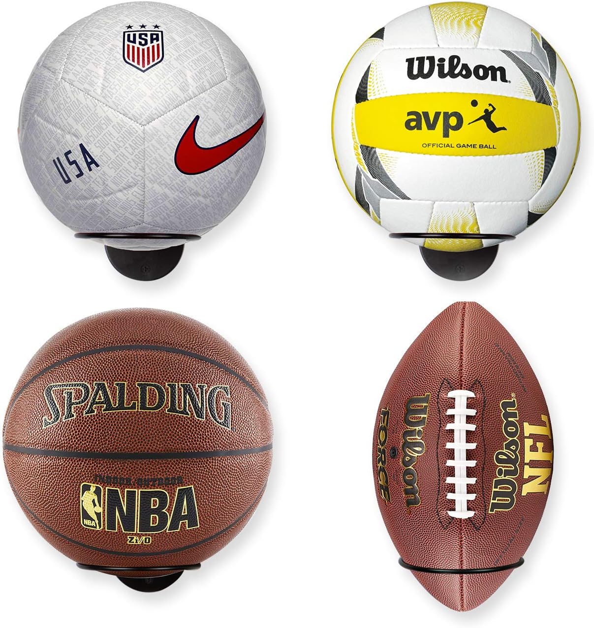 Wallniture Palla Ball Organizers and Storage for Soccer Ball & Basketballs Metal Rack Set of 2 Black: Sports & Outdoors