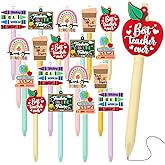 ReliThick 18 Pcs Teacher Pens Gift Bulk Funny Teacher Ballpoint Pens for Thank You Teach Appreciation Gift Graduation Back to School Party Favors Student Office Supplies(Cute)