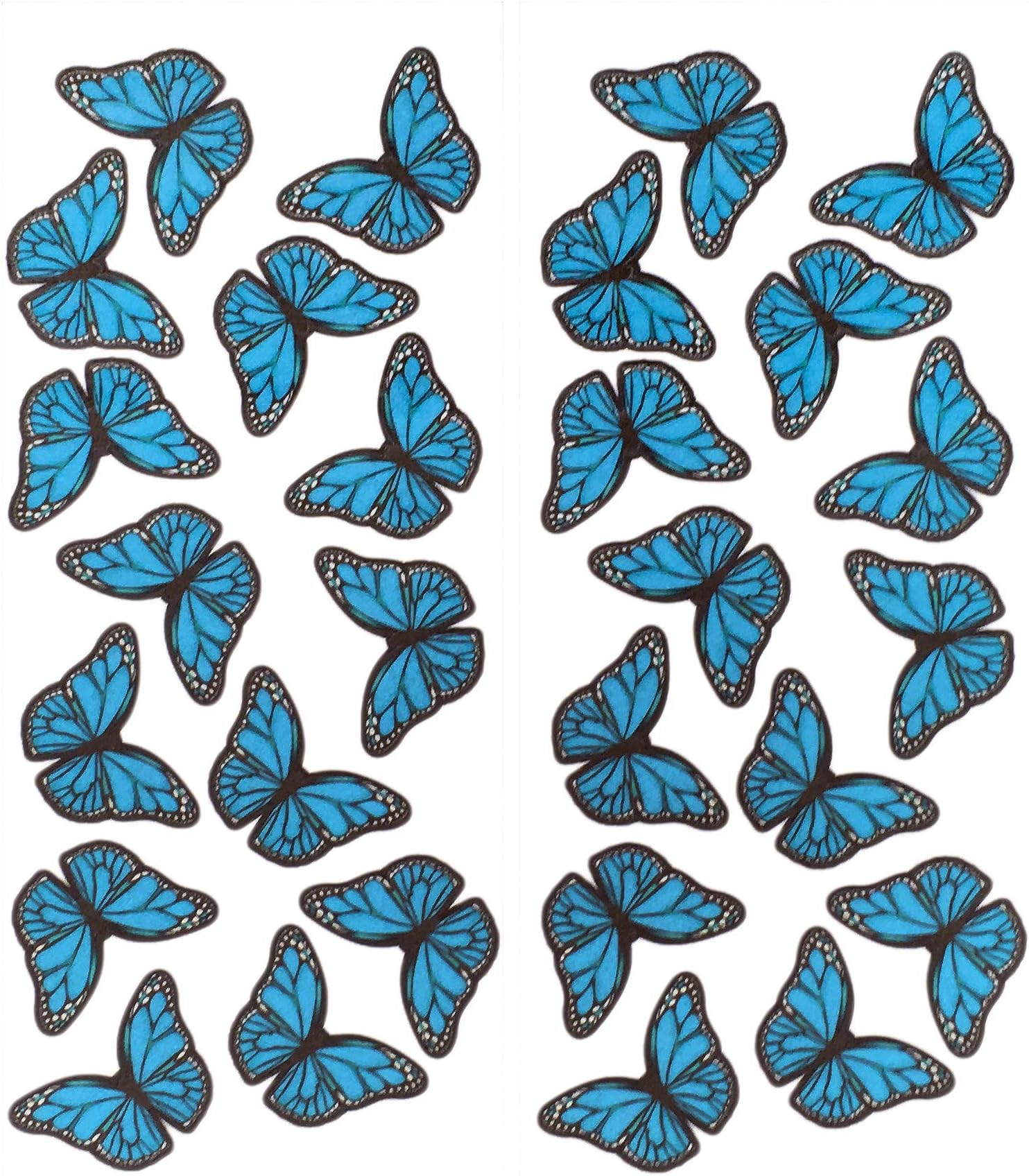 Edible Butterflies Cake Toppers,Blue, Middle Size Set,M